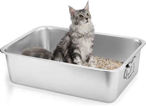 stainless steel litter box tractor supply|stainless steel litter box with high sides.